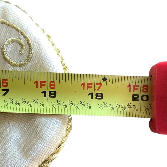 Elegant Embroidered Beaded Christmas Stocking Gold Floral Pleated Cuff 18.5” - Picture 6 of 6